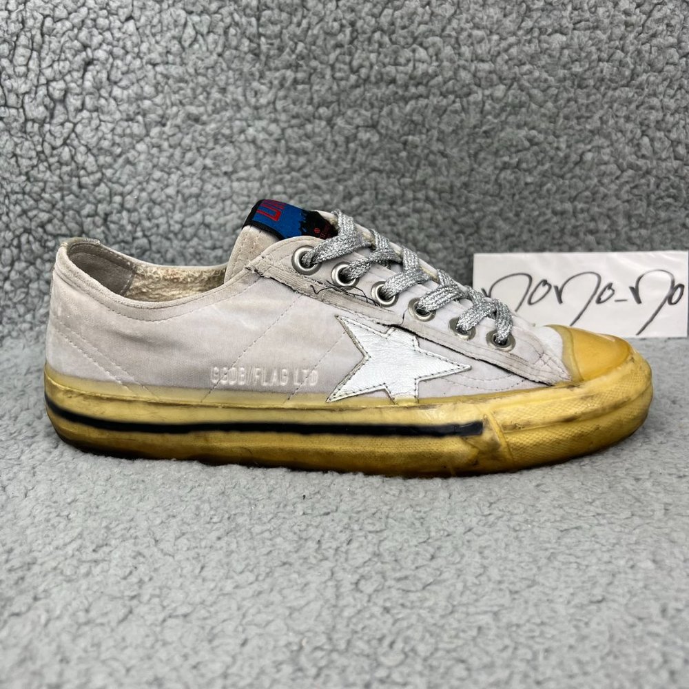 Golden Goose Womens 7 37 Shoes Grey Silver Velvet V Star 2 VSTAR2 Low Sneakers 4 - Picture 3 of 14